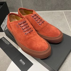 BOSS Hugo Boss Eclipse Tennis Sneaker Suede Rust/Copper MENS Size: 10 (EU 43)
